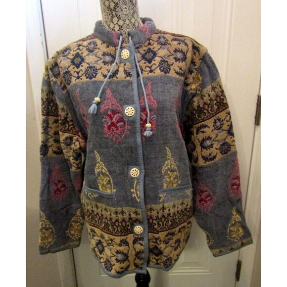 Vintage Flashback Boho Cardigan Sweater Jacket Button Front Womens Size 2X - Picture 2 of 10